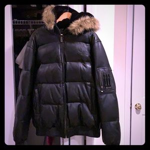 Sean John leather bomber jacket